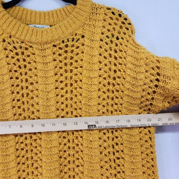 Madewell Wool Alpaca Blend Pullover Sweater Size Medium Windemere Pointelle - Picture 8 of 16
